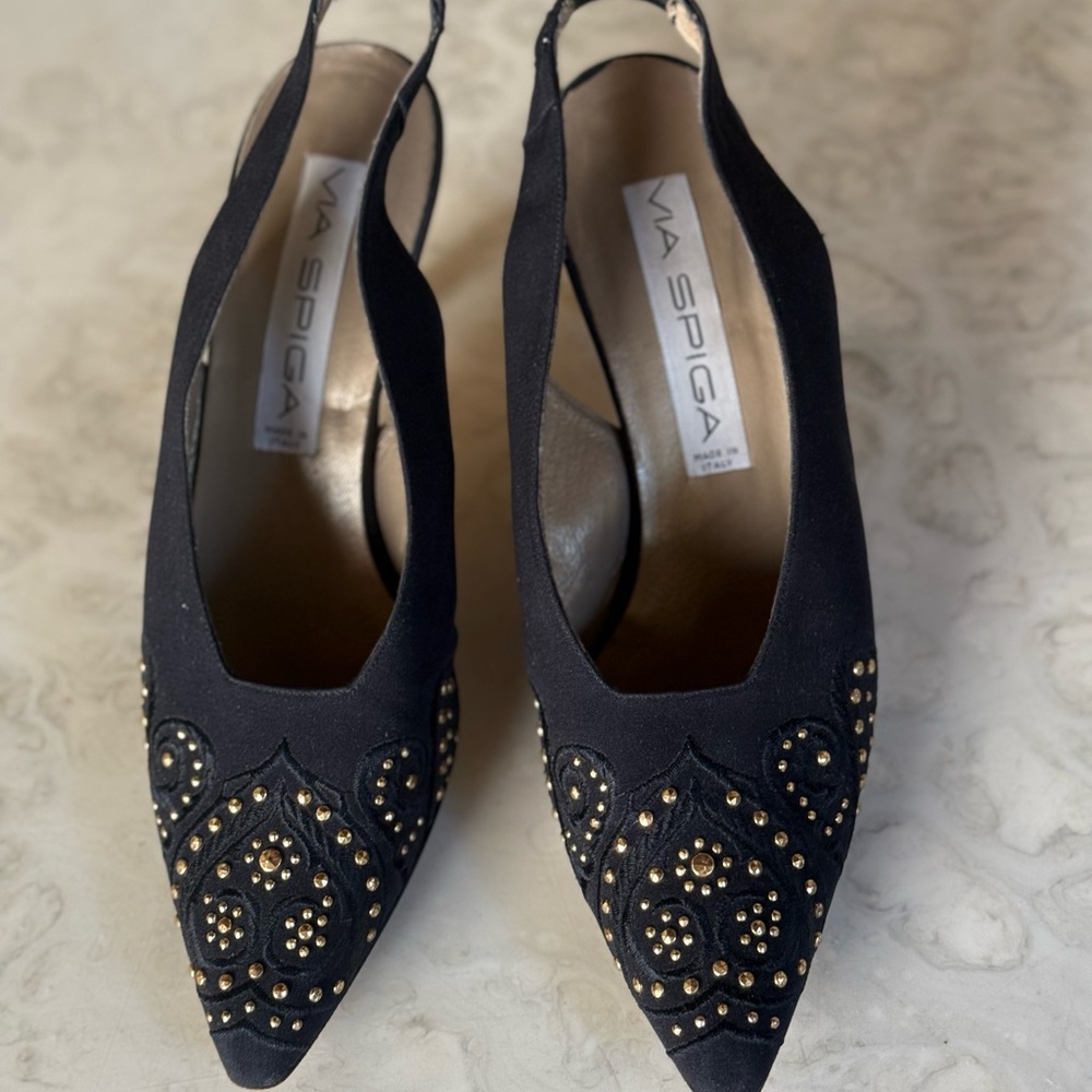 Via Spiga Black Embellished Women's Shoes    8.5 B